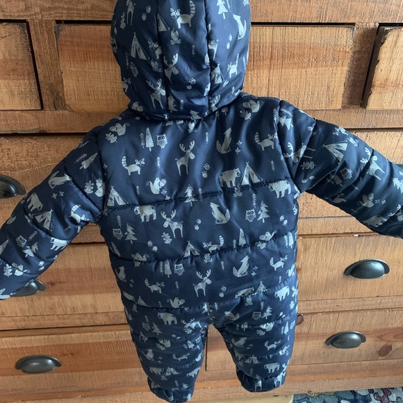 Infant London Fog snowsuit (like new) - cute pattern with bear ears on the hood. - Picture 3 of 3